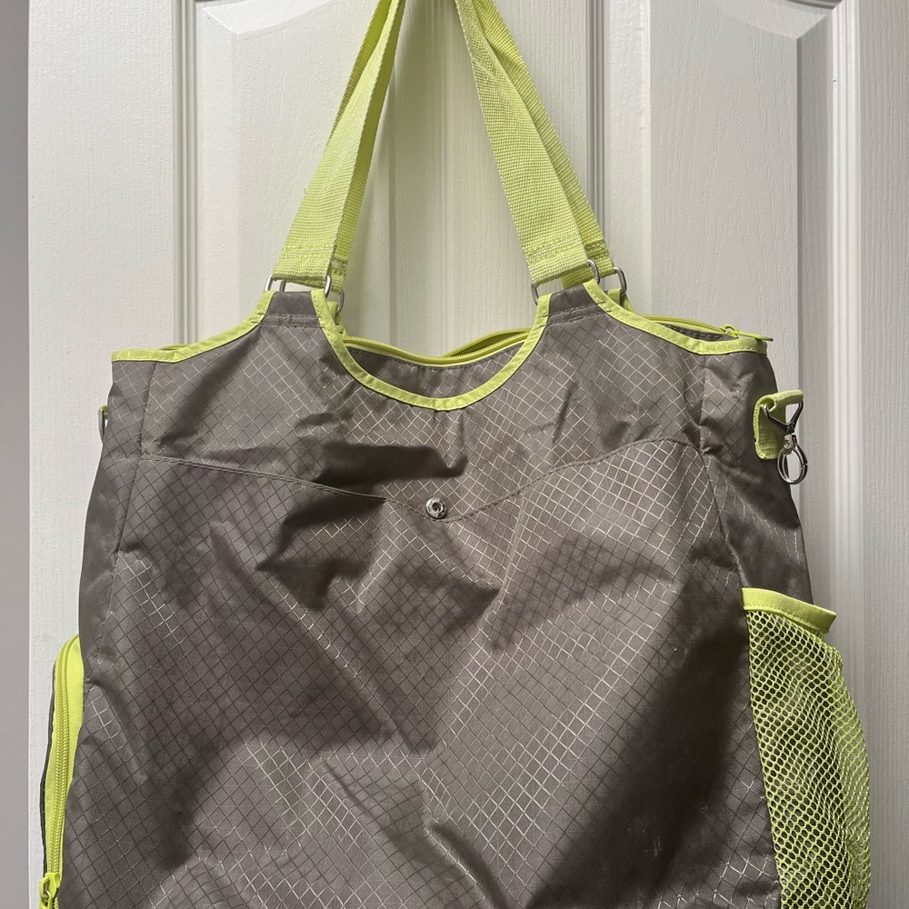 Thirty-One Gray and Lime Tote Bag